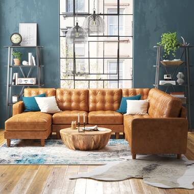 Odin caramel on sale leather sectional